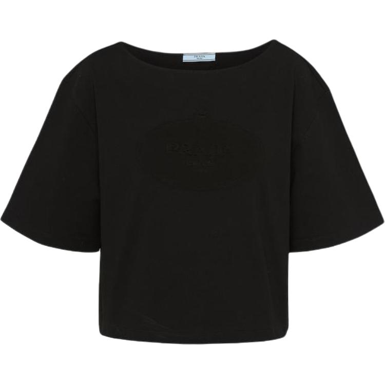 Женская футболка Prada (черная)