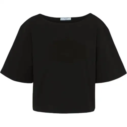 PRADA SS24 Drop Shoulder Sleeve T Shirt Women's Black
