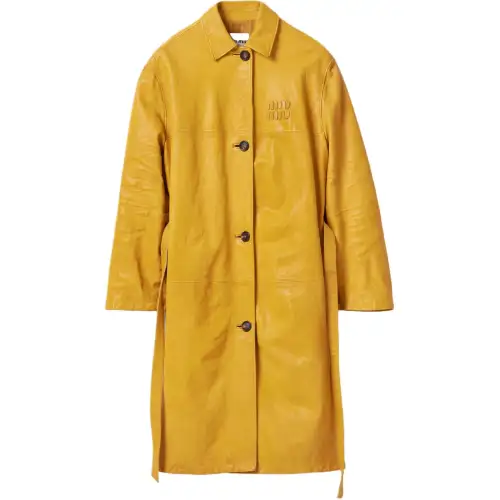MIU MIU SS24 Leather Jacket Women's Topaz Color