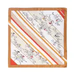 HERMES Mulberry Silk Scarves Women's Caramel
