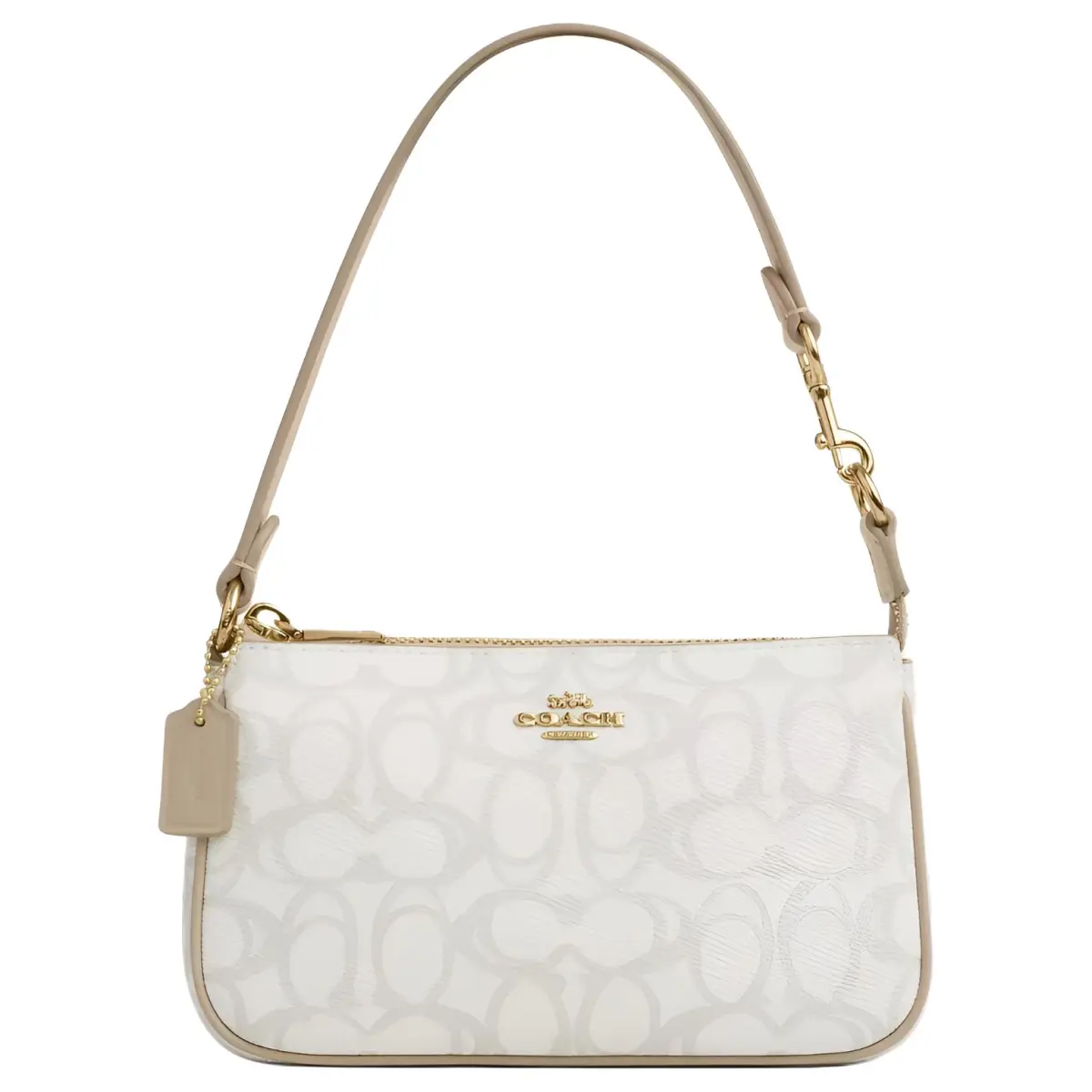 COACH Nolita Coated Canvas Handbag, Shoulder Bag Small Women's Yellow Ivory