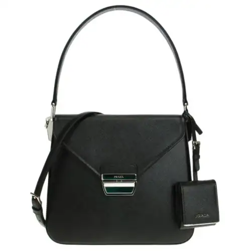 PRADA Leather Handbag Medium Women's Black