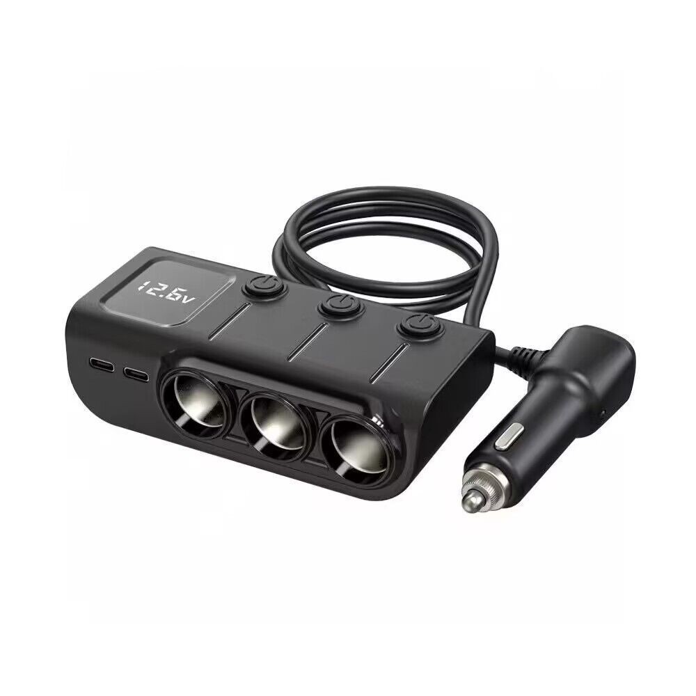 Beijing Caihui Sales JCHX-756 Universal One to Three Mobile Phone 120W Car Pressure Detection PD Fast Charge 3USB Car Charger