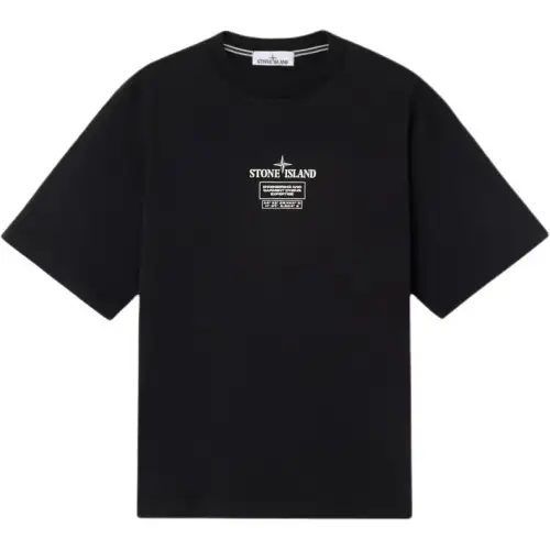 STONE ISLAND Logo Printed Crewneck T Shirt