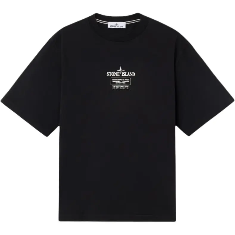 STONE ISLAND Logo Printed Crewneck T Shirt