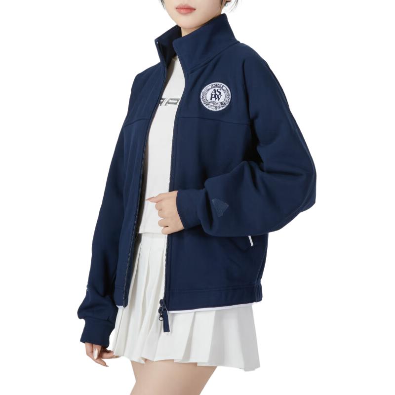 adidas Women’ss Letter Embroidered Running Training Jacket Blue
