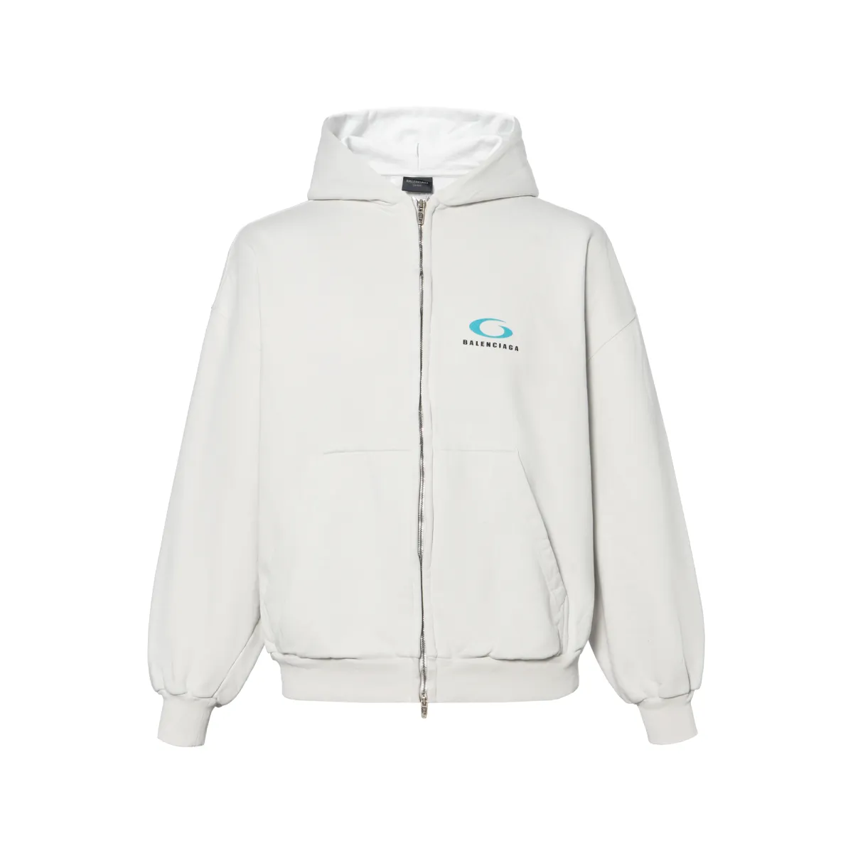 Balenciaga Logo Printed Zip-Up Jacket