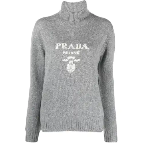 PRADA Sweaters Women's Gray Turtleneck Moderate Other