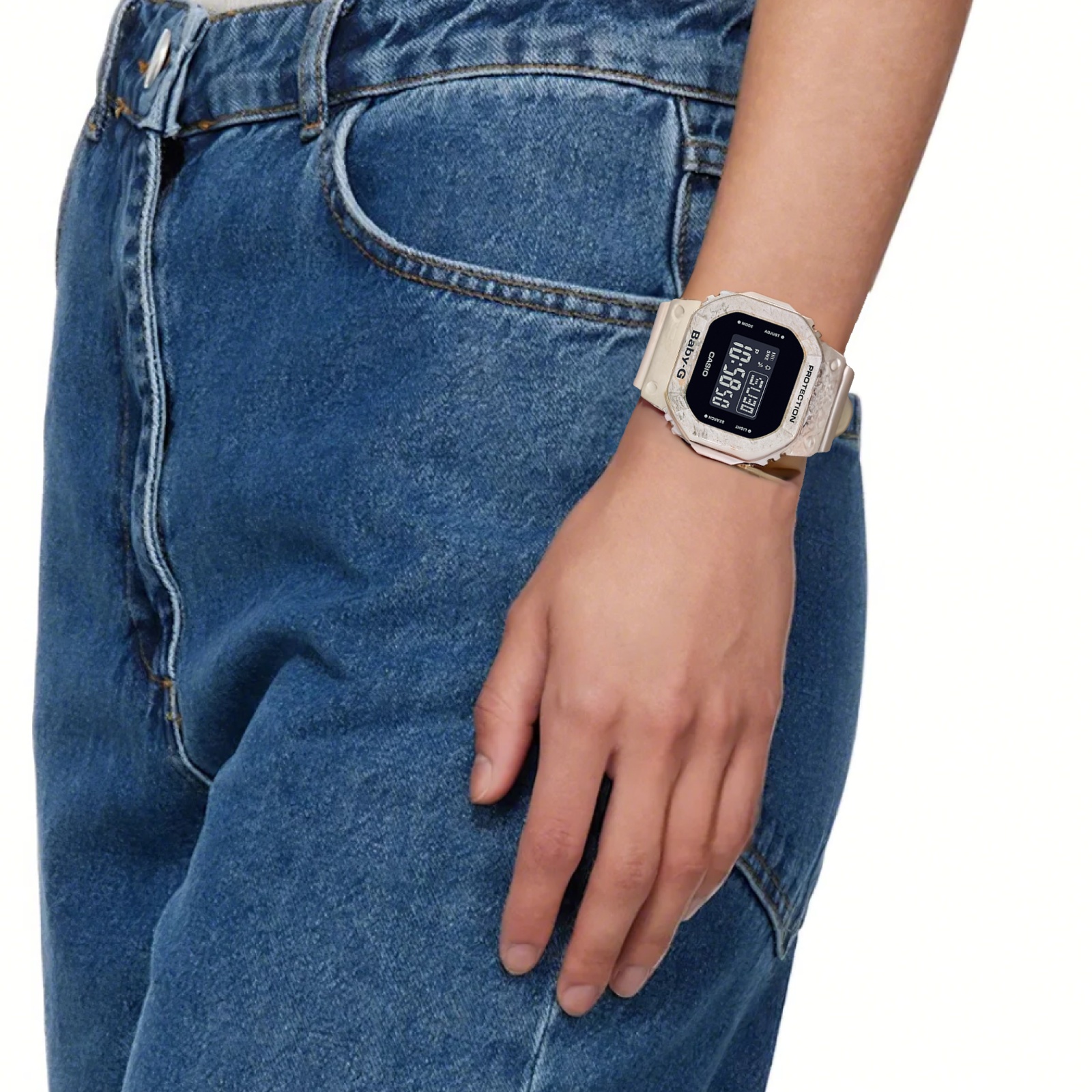 Женские часы Casio BABY-G Utility Wavy Marble (черные) — фото 7