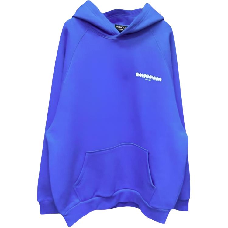 Мужское худи Balenciaga Logo Hoodie (синее)