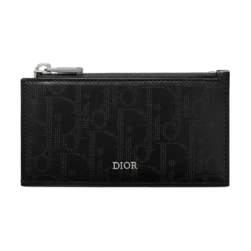 DIOR Cow Leather Card Holder Card Holder Women's Black