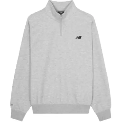 New Balance Sweatshirts Men's Mixed Color Gray Stand Collar Moderate