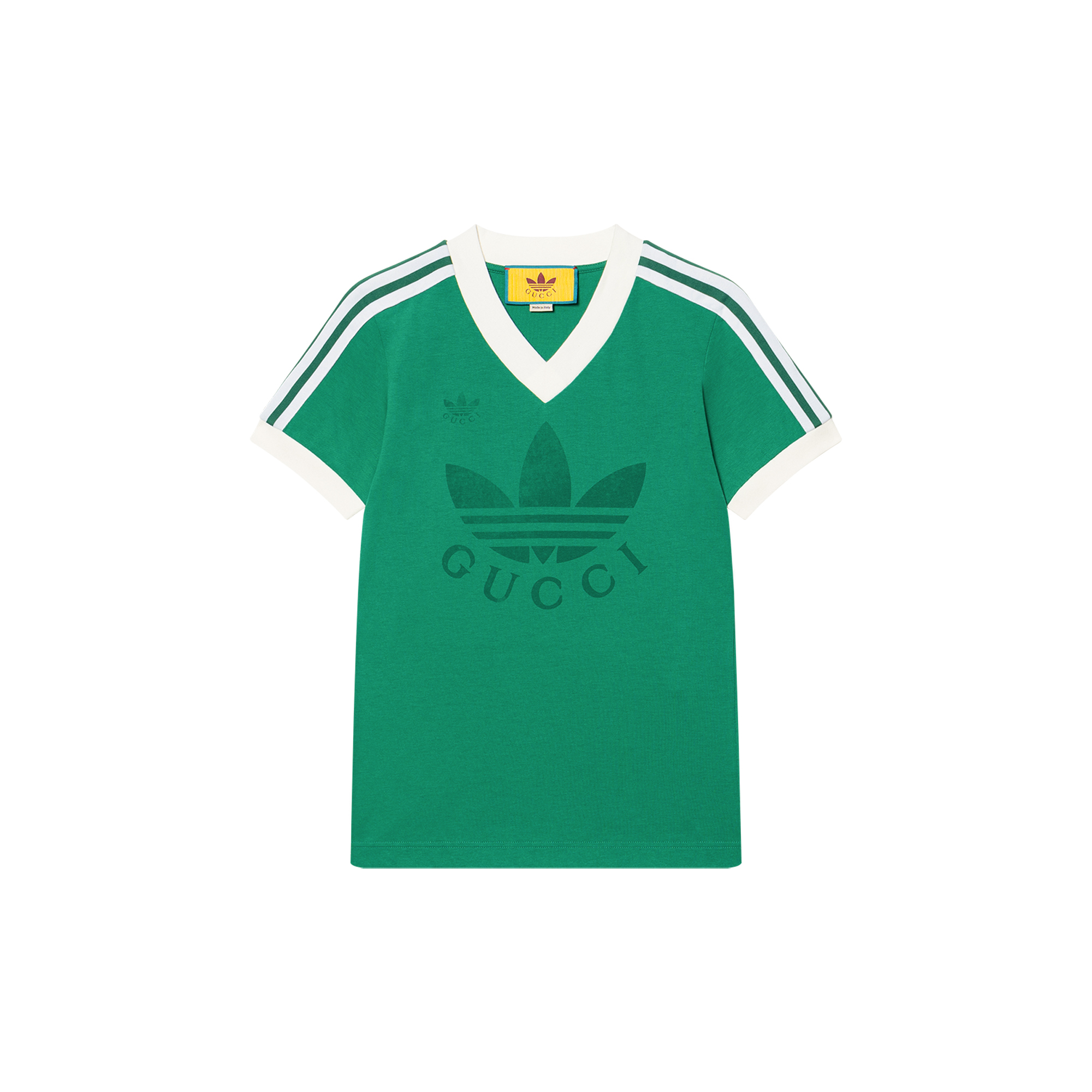 Футболка Gucci x adidas originals V-Neck (зеленая)