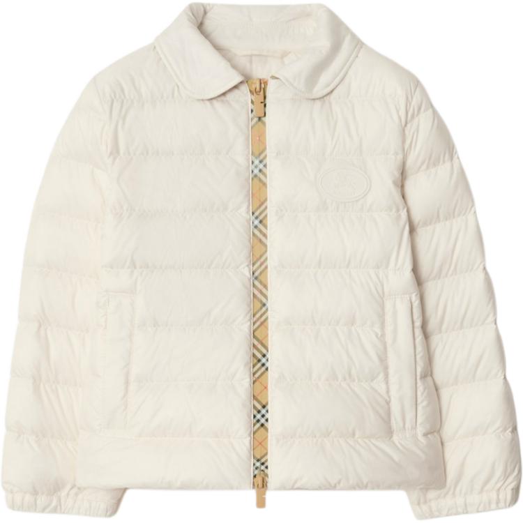 Детский пуховик Burberry Check Down Jacket (бежевый в клетку)