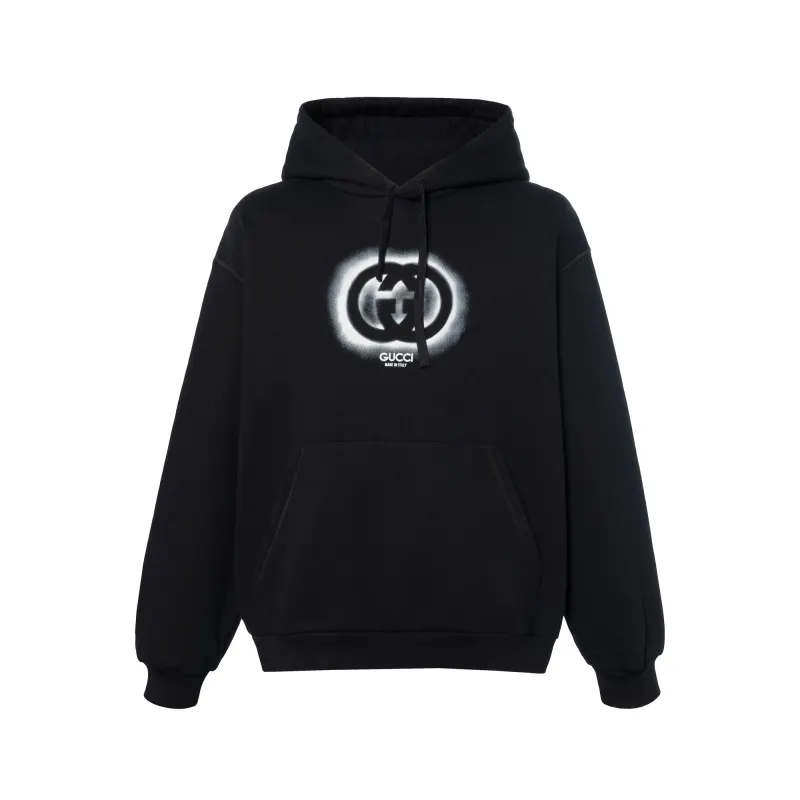 GUCCI Logo Printed Drawstring Hoodie