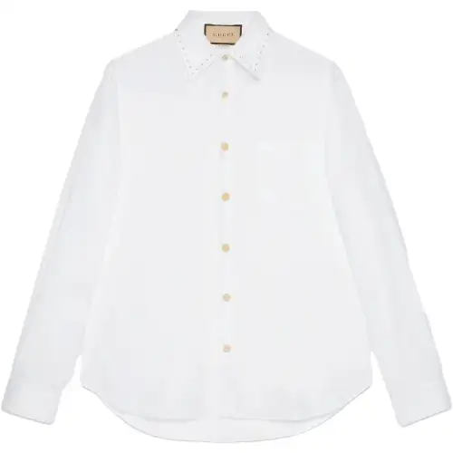 GUCCI Oxford Shirt With Crystal Embroidery