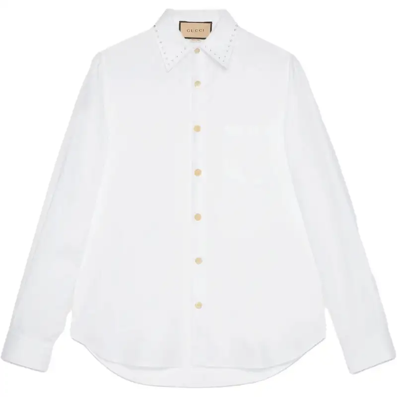 GUCCI Oxford Shirt With Crystal Embroidery