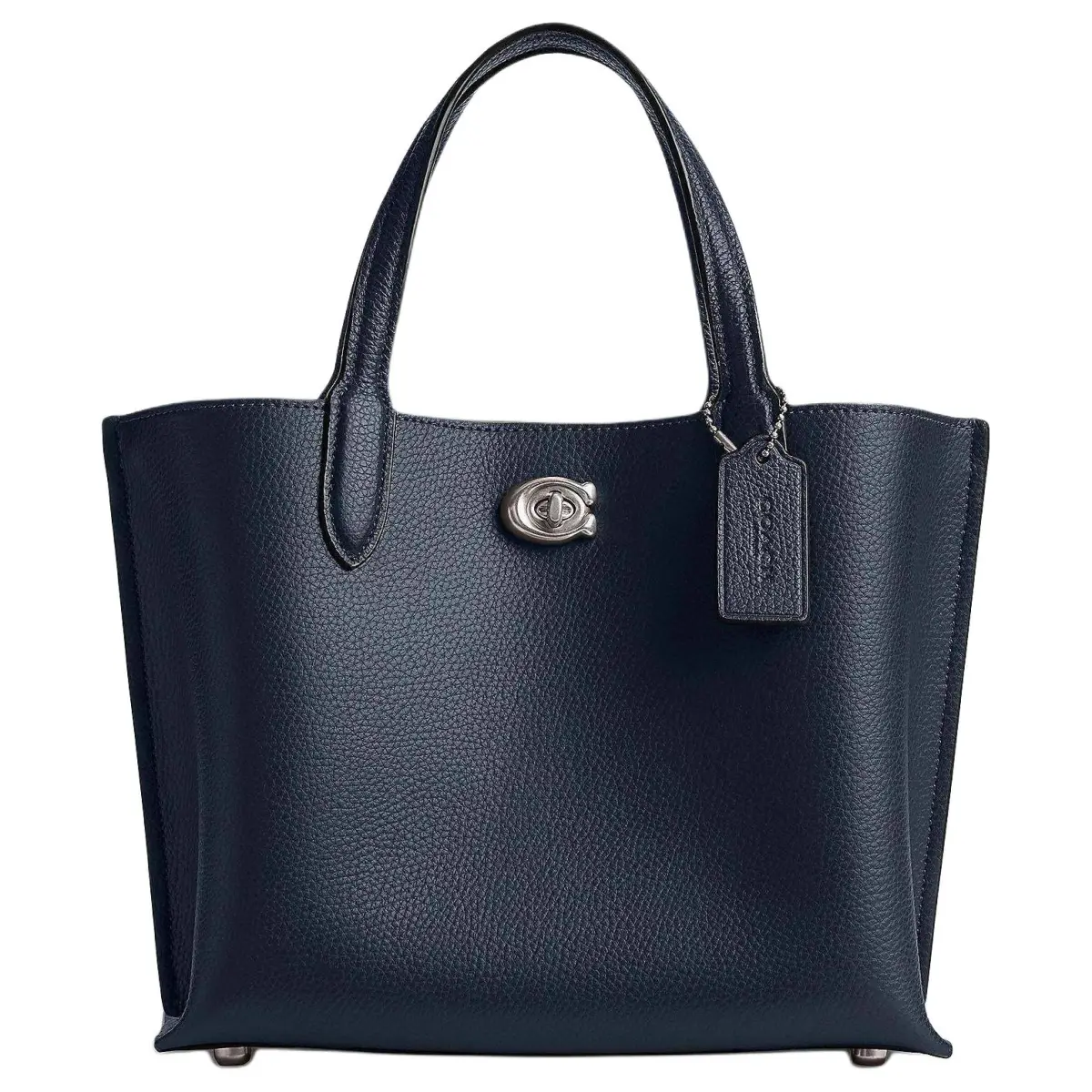 COACH Willow Polished Pebble Leather Handbags Medium Women's Dark Marine Blue