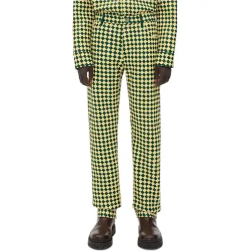 Bottega Veneta Leather Pants Men's Multicolor