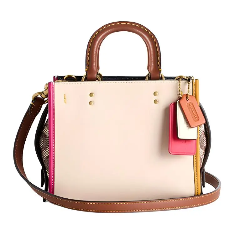 COACH Rogue Cow Leather Tote Bag, Shopping Bag, Shoulder Bag, Handbag Small Women's Dark Pinewood