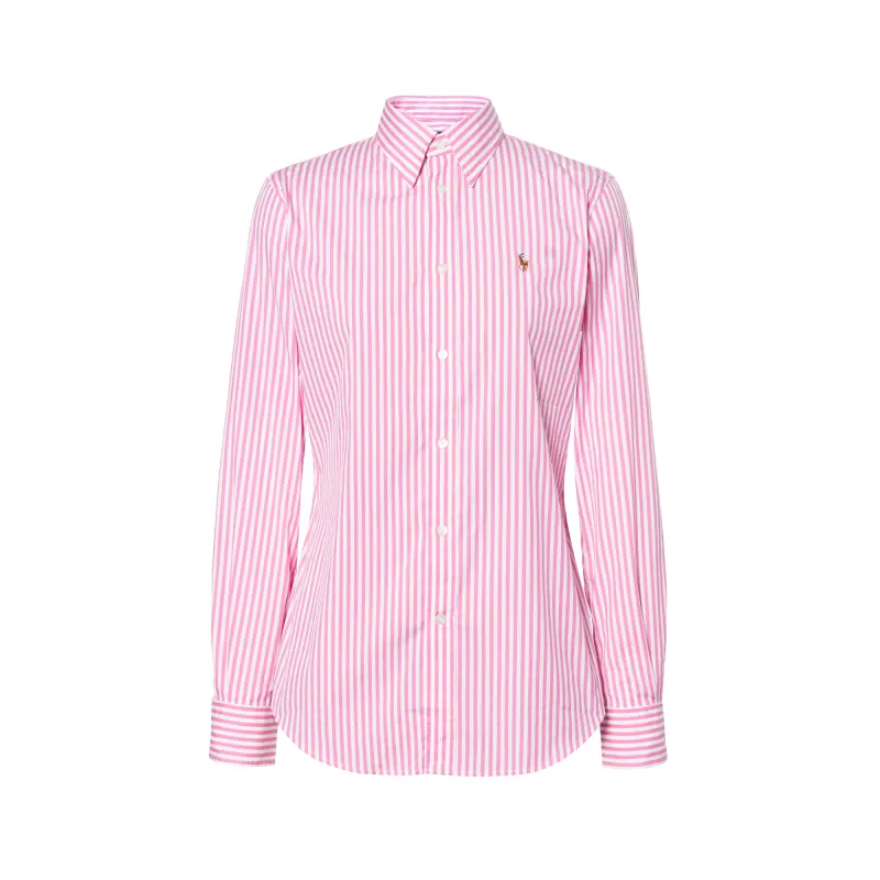 Polo Ralph Lauren Pony, elastic fuchsia shirt, logo embroidery service, slim fit