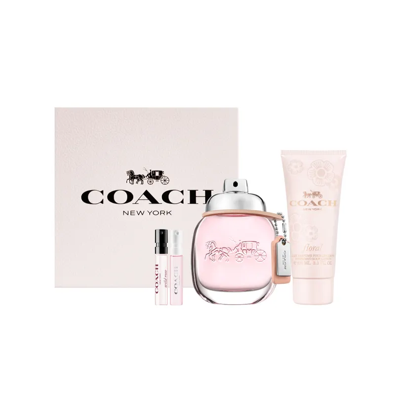 COACH Perfume contains rose, gift box, cosmetic set, 30 ml, 50 ml, 90 ml, 100 ml, 2 ml