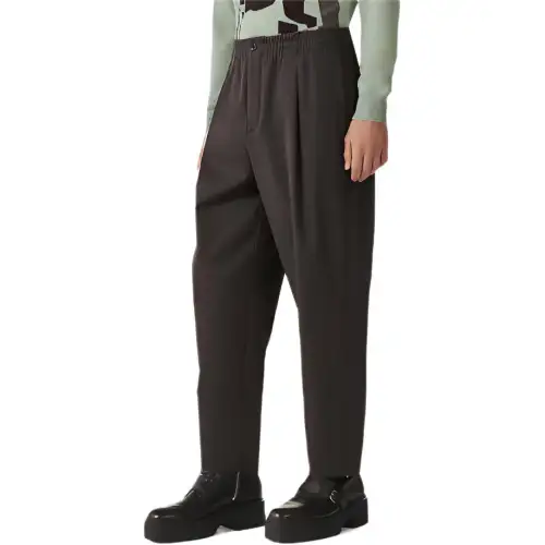 HERMES Casual Pants Men's Coffee Moderate Straight Fit Pants