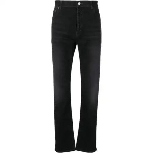Balenciaga Jeans Men's Black Moderate Straight Fit Pants
