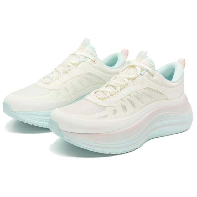 QIAODAN Cushioning Lightweight Height Increasing Low top Long Distance Running Shoes Women’s Beige Pink
