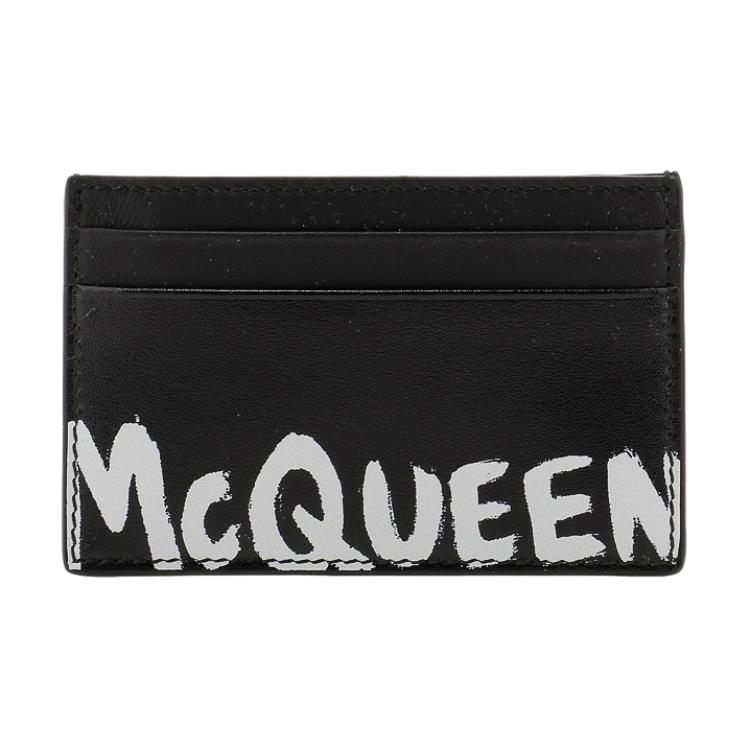 Мужской кардхолдер Alexander McQueen Graffiti Logo (черный)