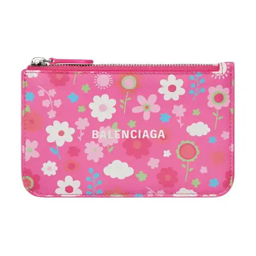 Balenciaga Cash Cow Leather Wallet Women's Pink