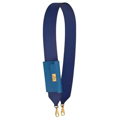 HERMES Kelly Pocket Swift With Epsom Calfskin Bag Strap Women's Sapphire Blue