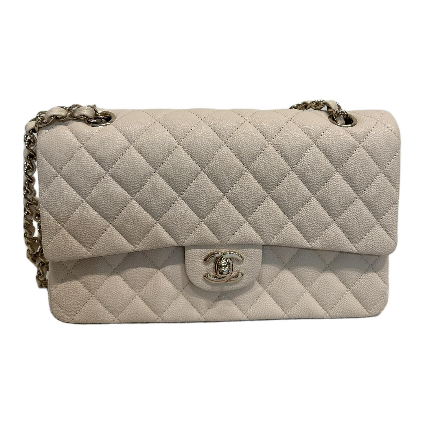 Женская сумка Chanel Classic Flap CF (бежевая)