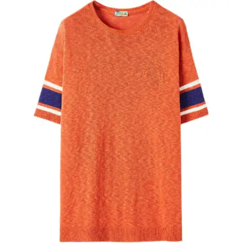 LOEWE T Shirts Men's Orange Crew Neck Moderate Straight Fit