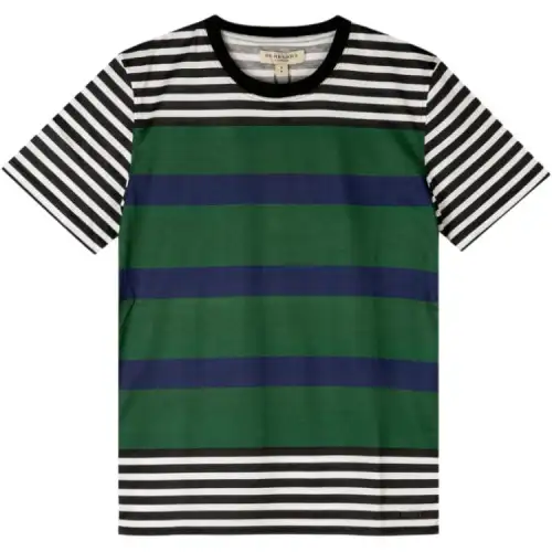 Burberry T Shirts Men's Green Crew Neck Moderate Straight Fit