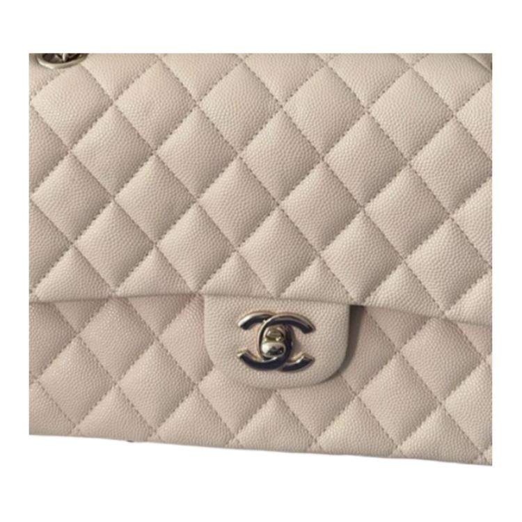 Женская сумка Chanel Classic Flap CF (бежевая) — фото 4