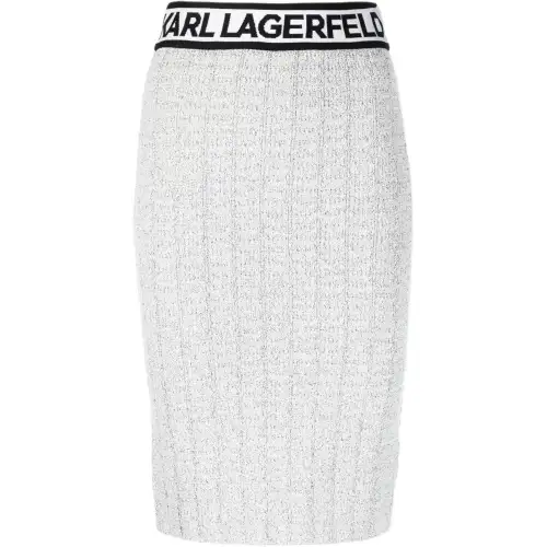 【Best of: PromotionsPrevious Season】logo-waistband knitted skirt