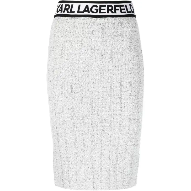 【Best of: PromotionsPrevious Season】logo-waistband knitted skirt