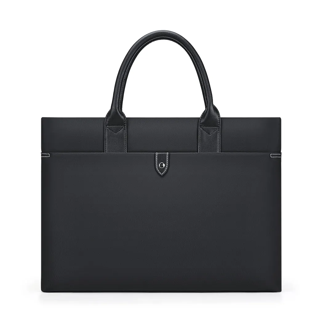 WilliamPOLO 15.6 Inches Laptop Bag, Fabric+Microfiber Leather, Briefcase Couple Same Style Commute, Document Bag
