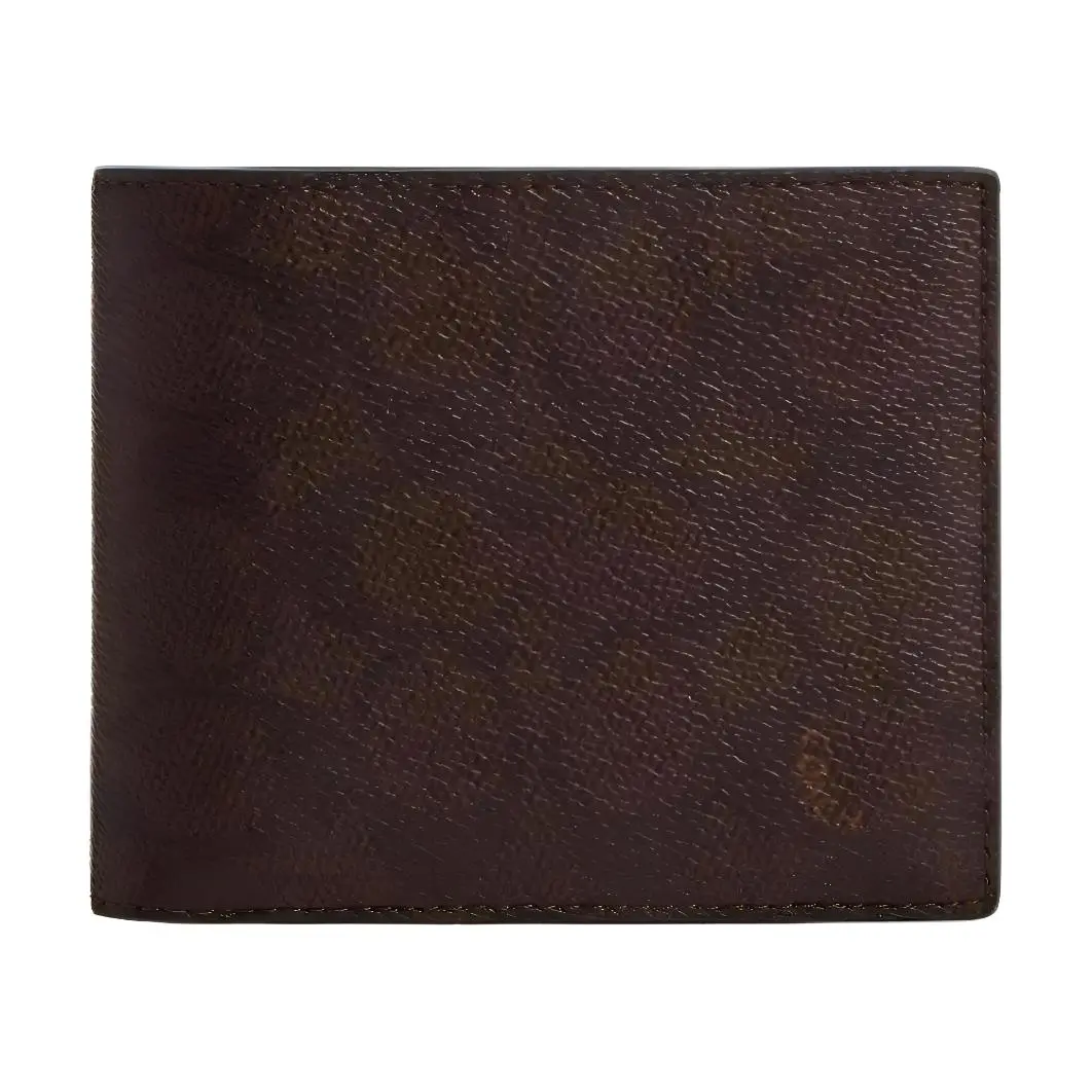 COACH 3 IN 1 Wallet Coated Canvas Wallet Men's Mahogany Multicolor