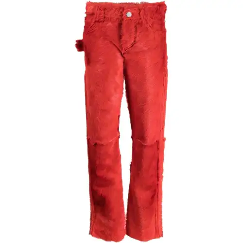 Bottega Veneta Casual Pants Women's Red Moderate Straight Fit Pants