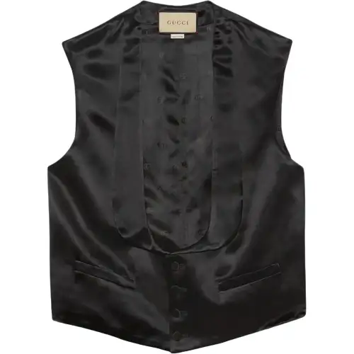 GUCCI Vests Men's Black V Neck Other