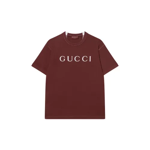 GUCCI Logo Printed Jersey T Shirt
