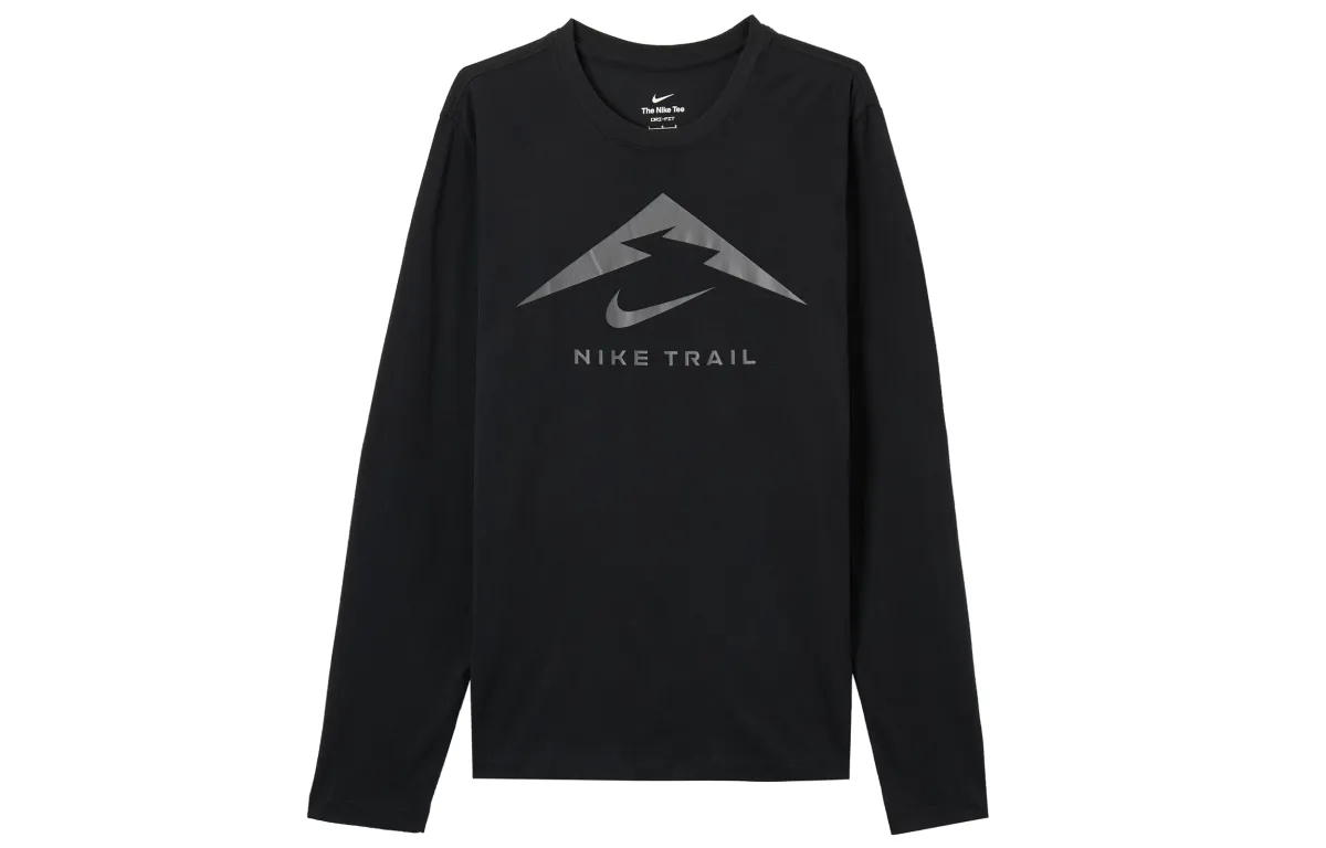 Nike T-Shirts Men's Black Crew Neck Moderate Straight Fit