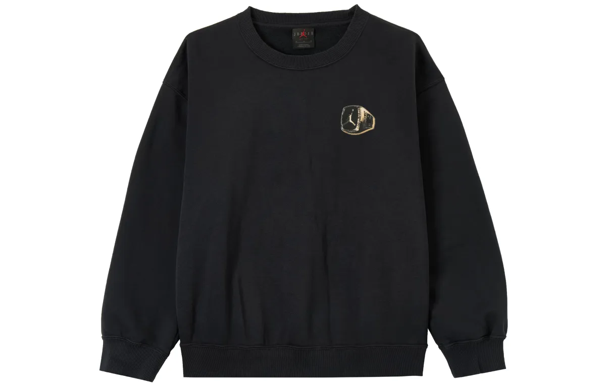 Jordan Brooklyn Fleece Lined Knitted Fabric Crew Neck Sports Long Sleeved Sweatshirt Women's Black/Sail White