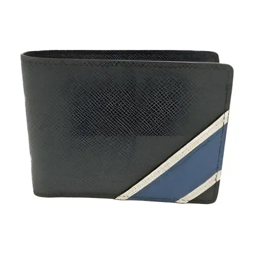 LOUIS VUITTON Leather Wallet Men's Black