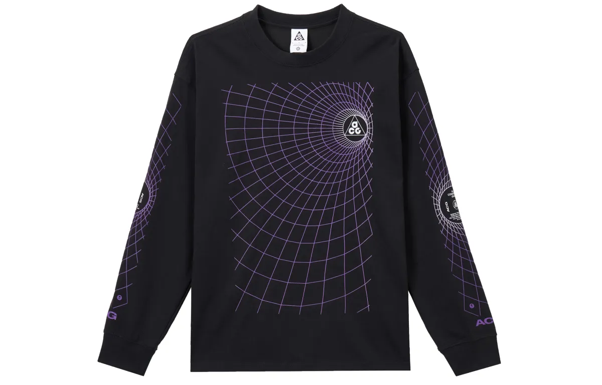 Nike ACG T-Shirts Men's Black Crew Neck Moderate Straight Fit