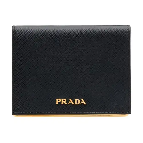 PRADA Saffiano Leather Wallet Women's Black