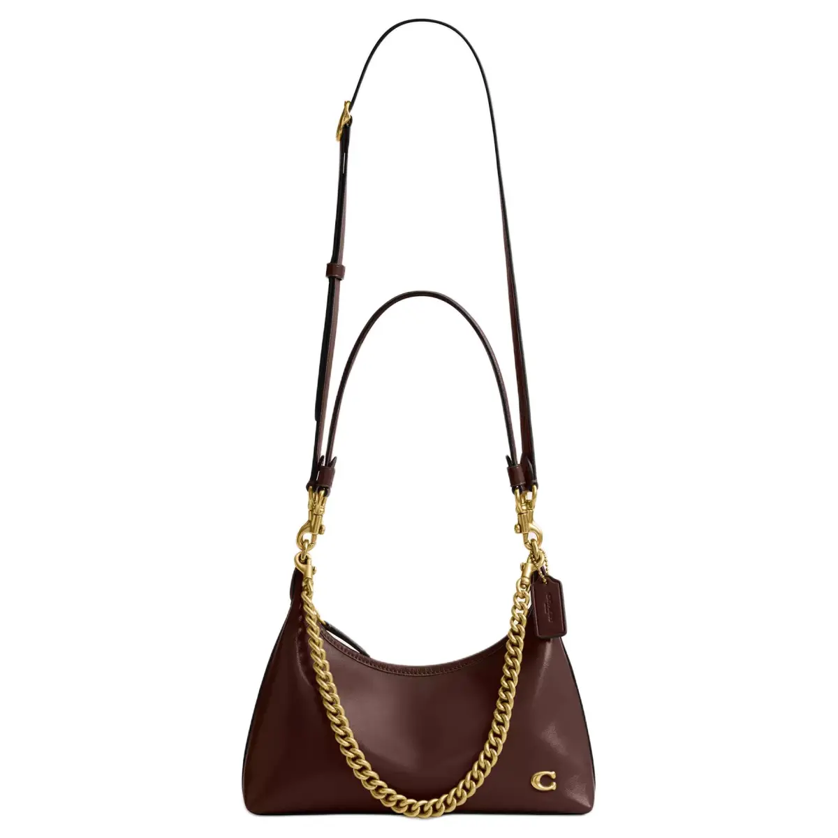 COACH Juliet Leather One Shoulder Handbag Large Women's Maple