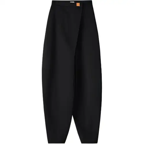 LOEWE Casual Pants Women's Black Moderate Straight Fit Pants